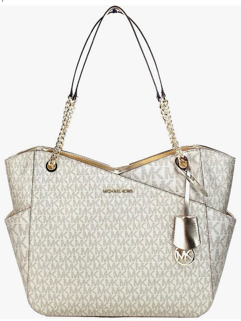 Michael Kors Gold Signature Monogram Tote with Gold Hardware
